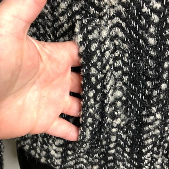 Cabi Over the Moon black white tweed zip wool blend blazer jacket size 6 #529 - Picture 5 of 16